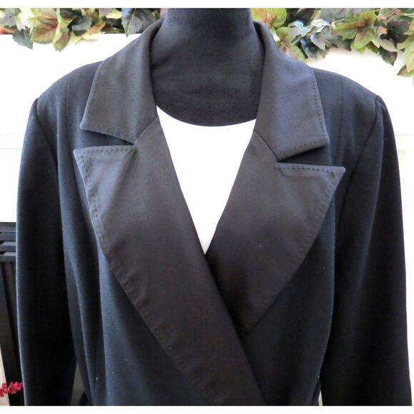 Jason Wu X Eloquii Women's Long Black Double Breasted Coat 18  EUC - Picture 2 of 10